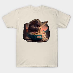 Kaiju eating ramen II - 16-bit T-Shirt